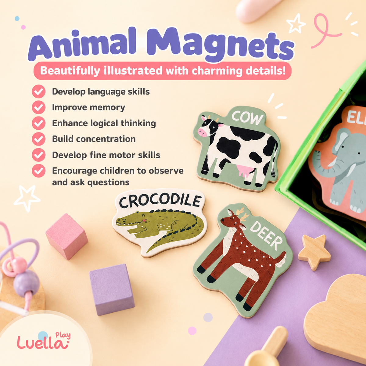 Magnetic Animal Card for kids