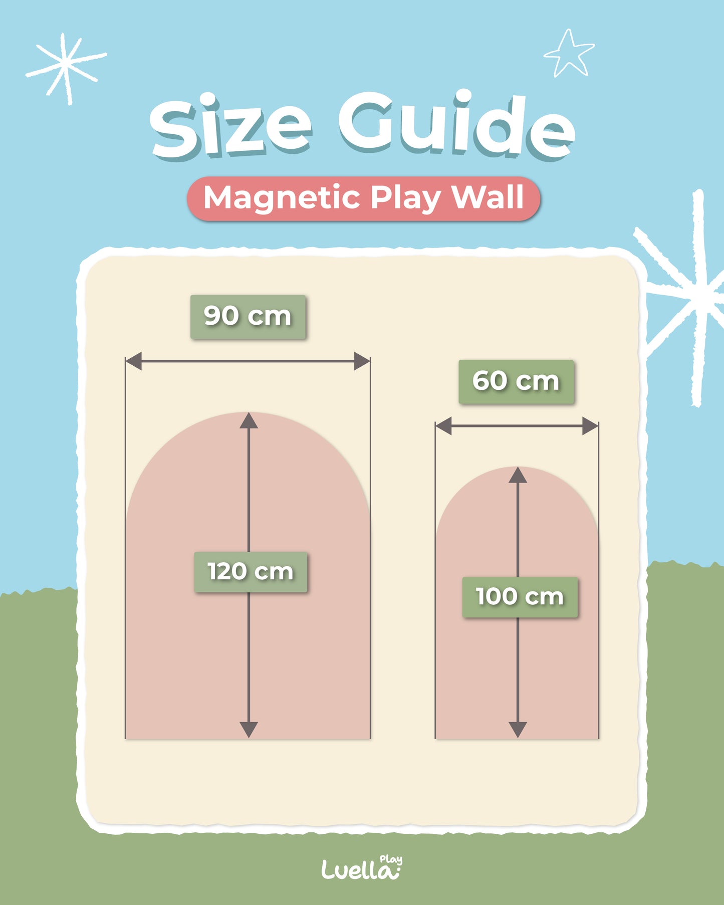 The Original magnetic play wall for playroom 39"x24" (100cmx60cm)