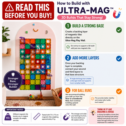 Ultra Mag Small play wall  39"x24" (100cmx60cm) removable & Repositionable