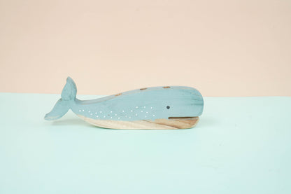 Wooden whale and fish SET OF 2 decor for a kid's woodland playroom wood theme