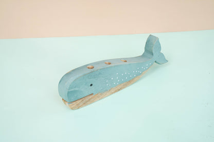 Wooden whale and fish SET OF 2 decor for a kid's woodland playroom wood theme