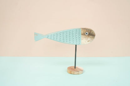 Wooden whale and fish SET OF 2 decor for a kid's woodland playroom wood theme