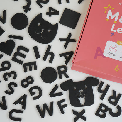 Premium set magnetic play wall for playroom 39"x24" (100cmx60cm) with 165 pcs of letters and shapes